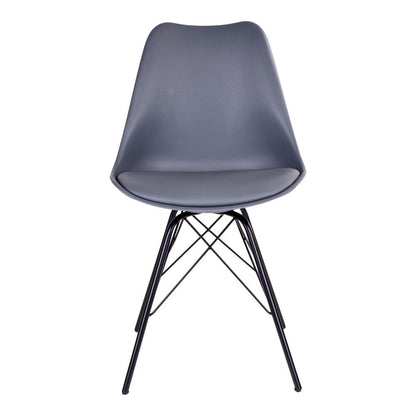 Oslo Dining Chair - Dining Table Chair, Gray with Black Legs