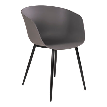 Roda dining chair - dining table chair, gray with black legs