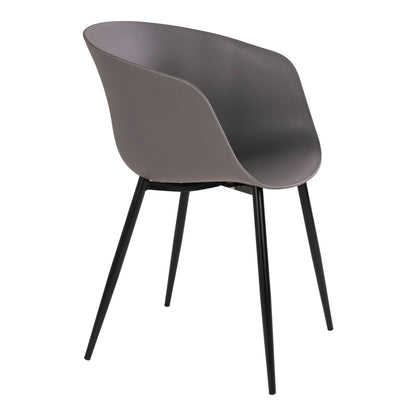 Roda dining chair - dining table chair, gray with black legs