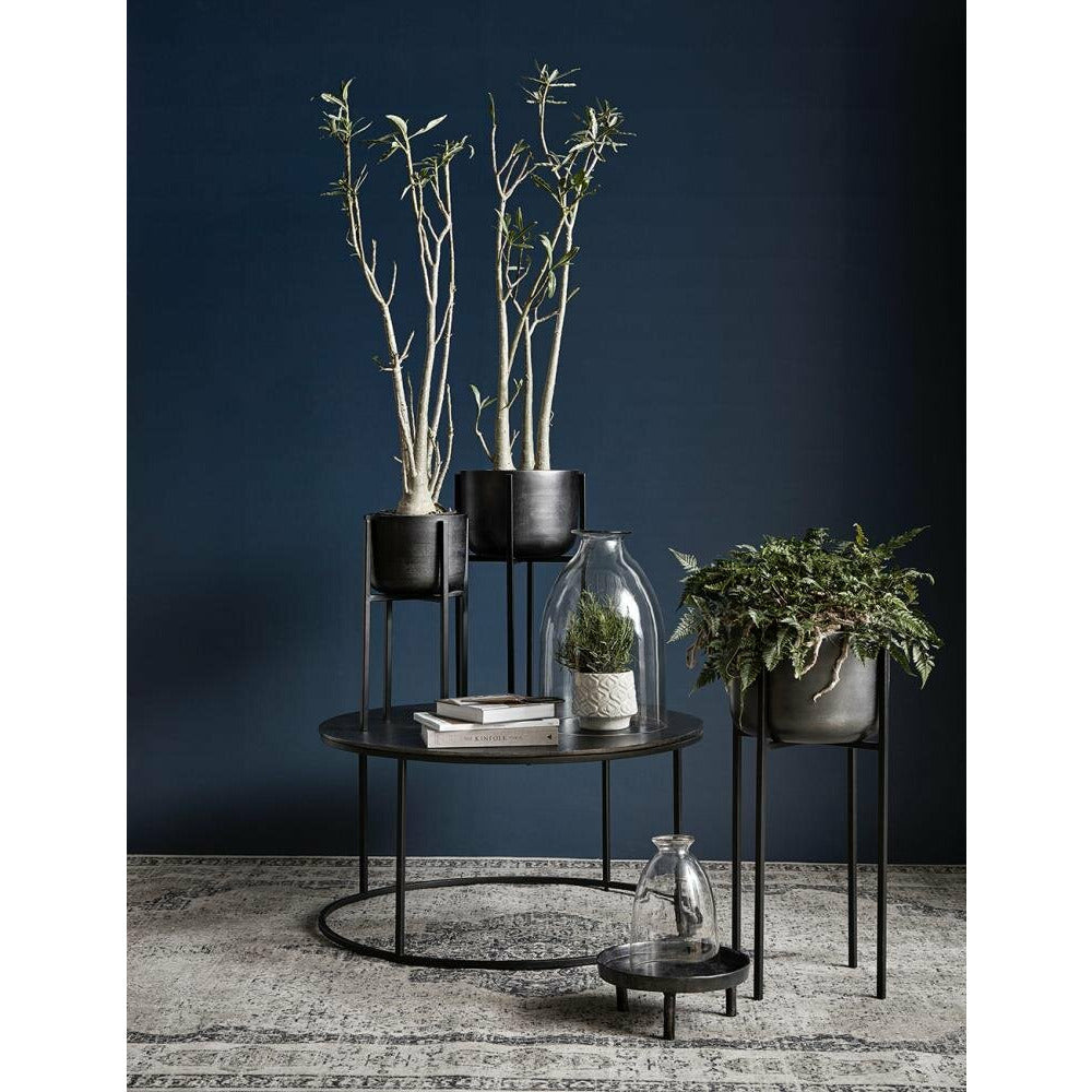 Nordal Plant stand in iron - H75 cm - black / oxidized