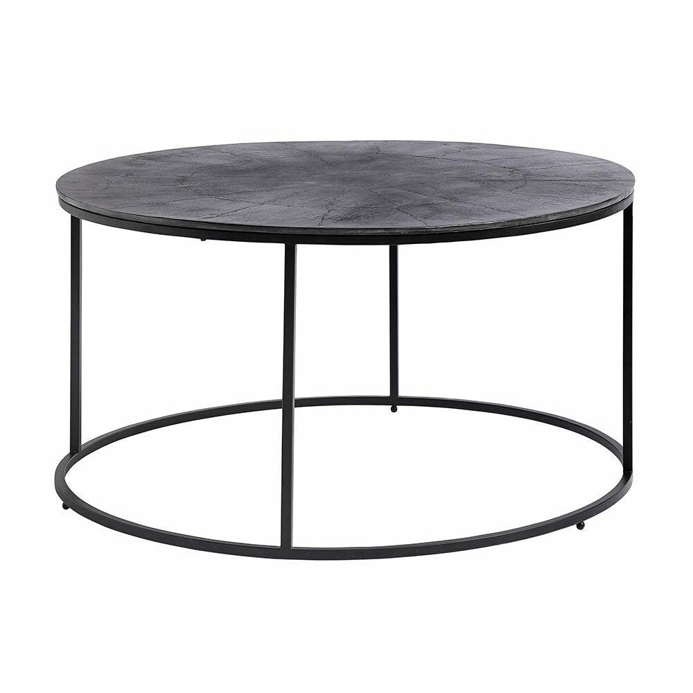 Nordal Round coffee table in iron - ø90 cm - black / oxidized