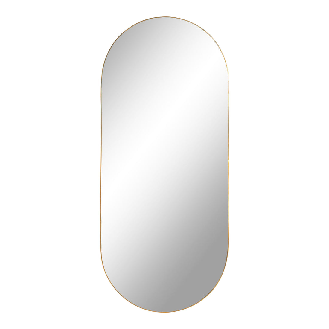 Jersey Mirror Oval - Oval Mirror in Steel, Brass Look, 35x80 cm - 1 - Pcs