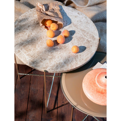 Cozy Living Freja Glass Table - CASHMERE/BRASS - Set of 2*