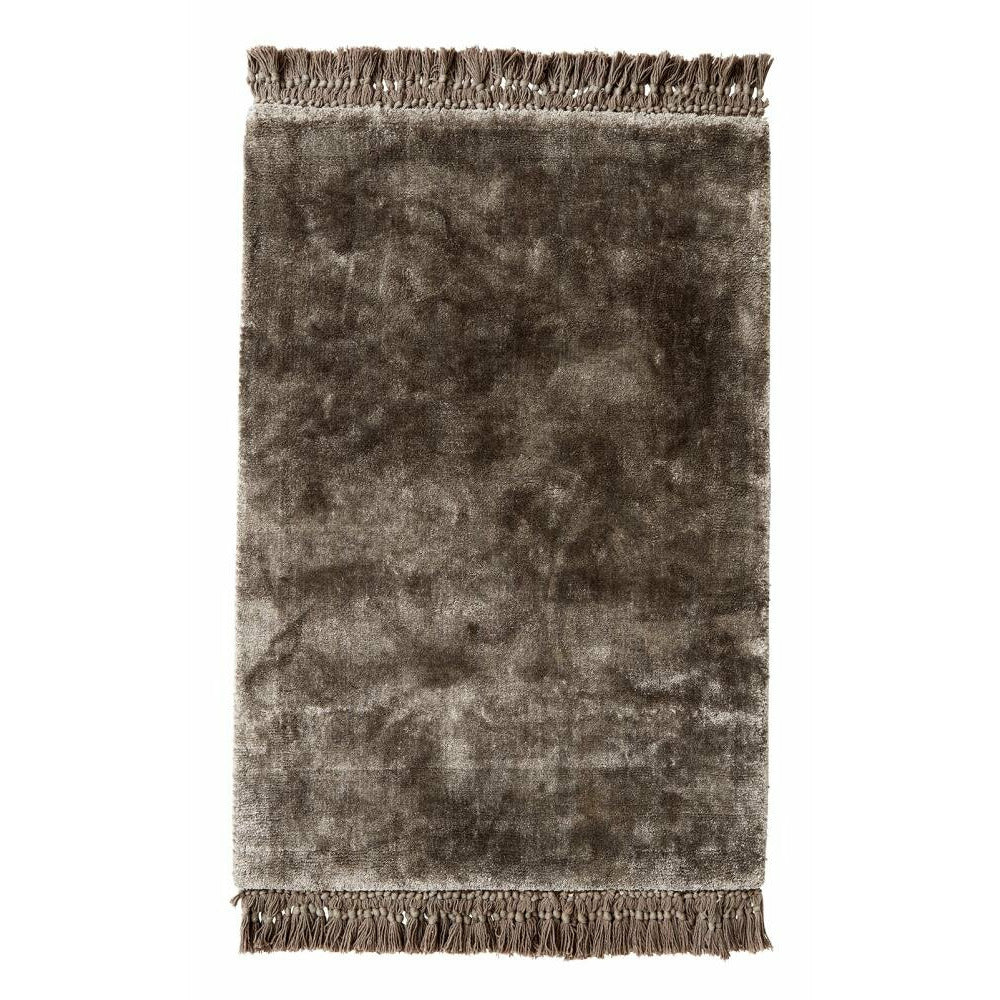 Nordal NOBLE carpet with fringes - 75x200 - warm grey