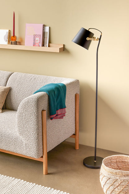 Hübsch Architect floor lamp black/brass color