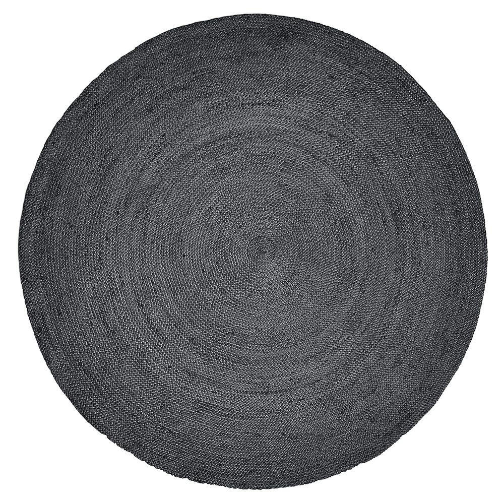 Nordal Round carpet in jute - ø150 cm - black