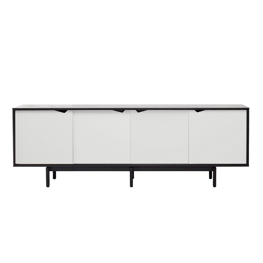 Andersen Furniture S1 sideboard - L200xD50xH68 cm - sort med hvide låger - DesignGaragen.dk.