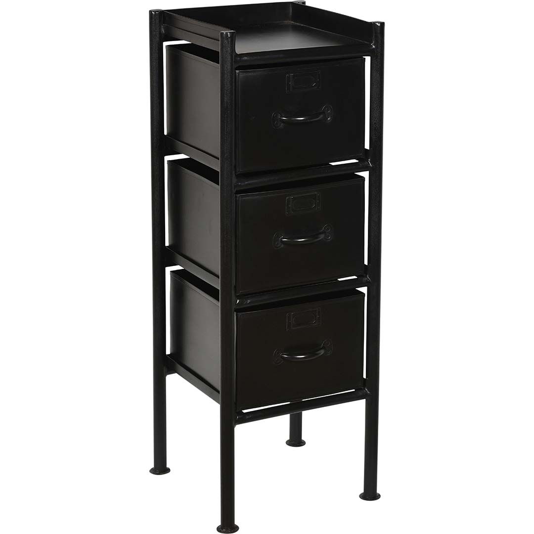 Trademark Living Saga chest of drawers - 3 drawers - black