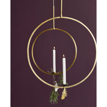 Circle candlestick for suspension - ø52 cm - brass