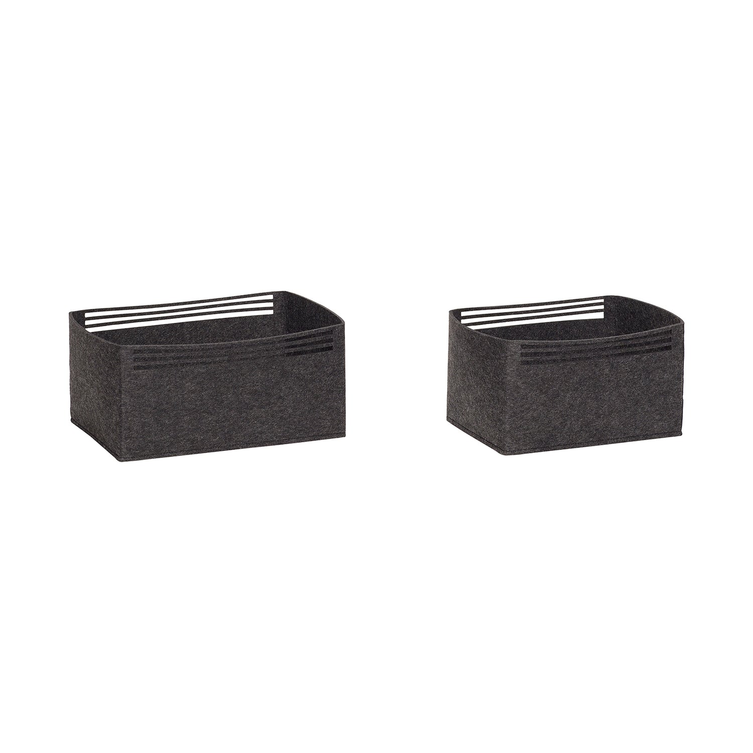 Hübsch - felt basket, gray, square, set of 2