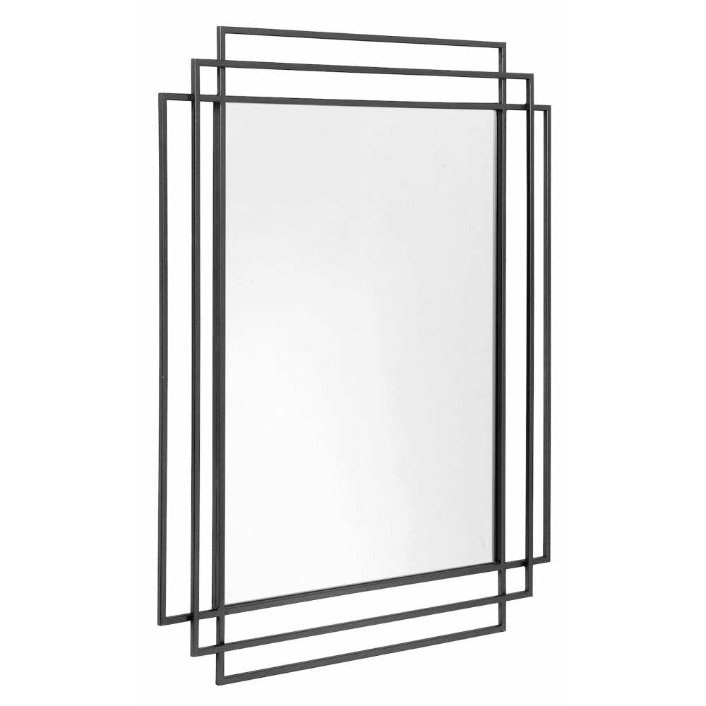 Nordal SQUARE mirror in iron - 97x76 cm - black