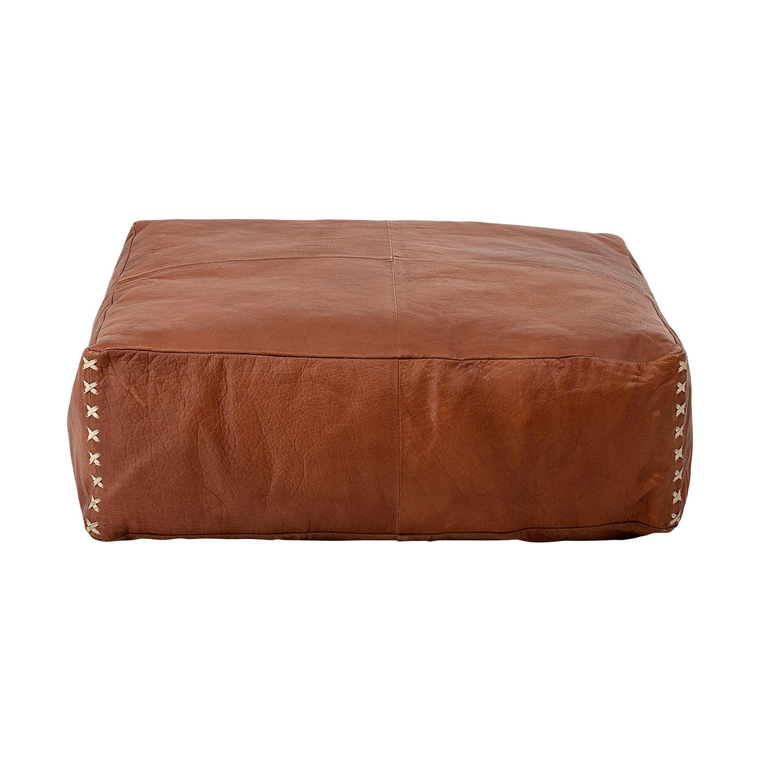 Bloomingville - Pouf, Brown, Leather 60×60 cm