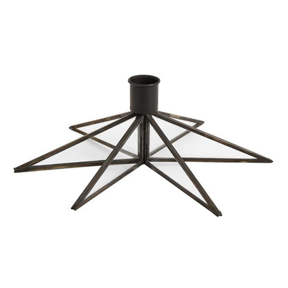 Nordal - Candlestick in iron and glass - star - ø21 cm - black