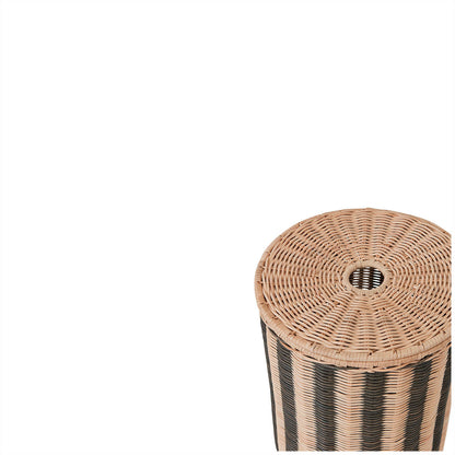 Oyoy Living Striped Laundry Basket - Nature / Black