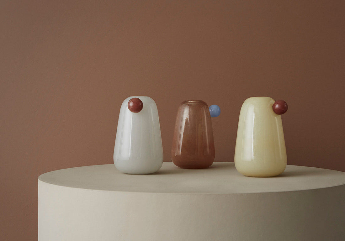 OYOY LIVING Inka Vase - Lille - Råhvid
