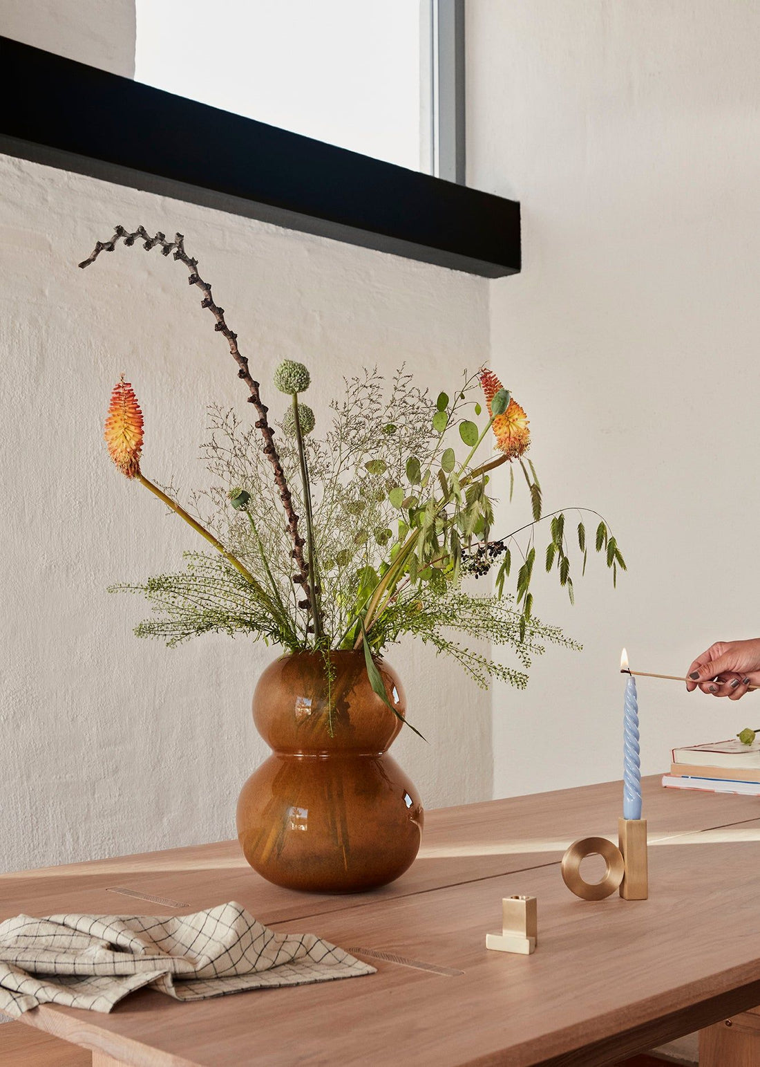 OYOY LIVING Lasi Vase - Stor - Amber