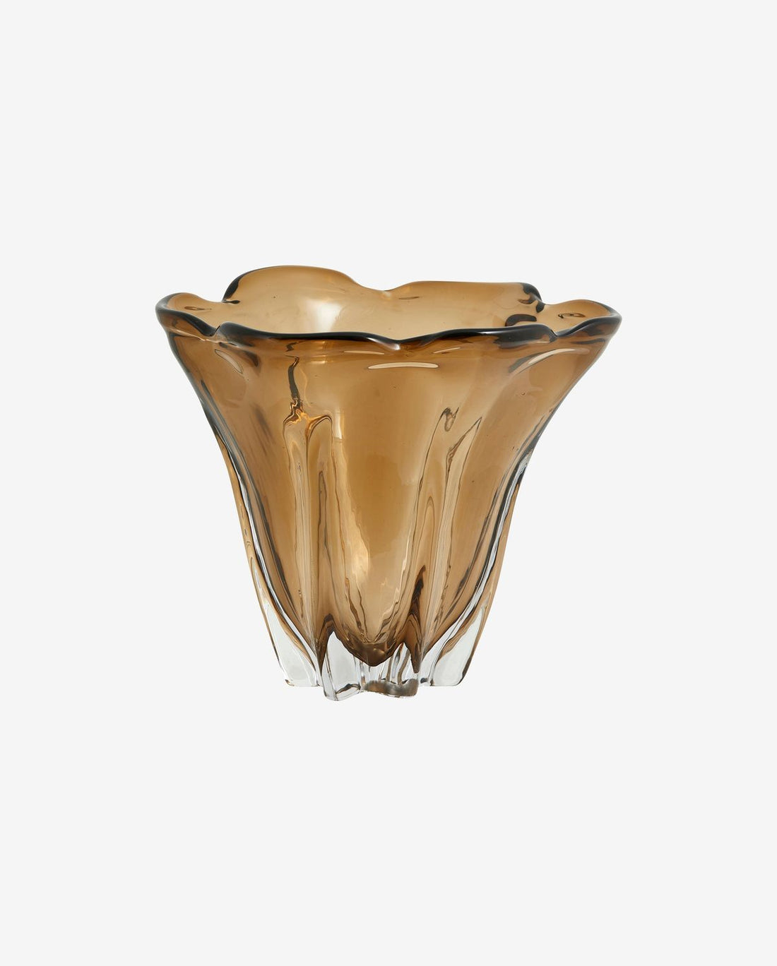 MASTA GLASS VASE - H22 cm - brown