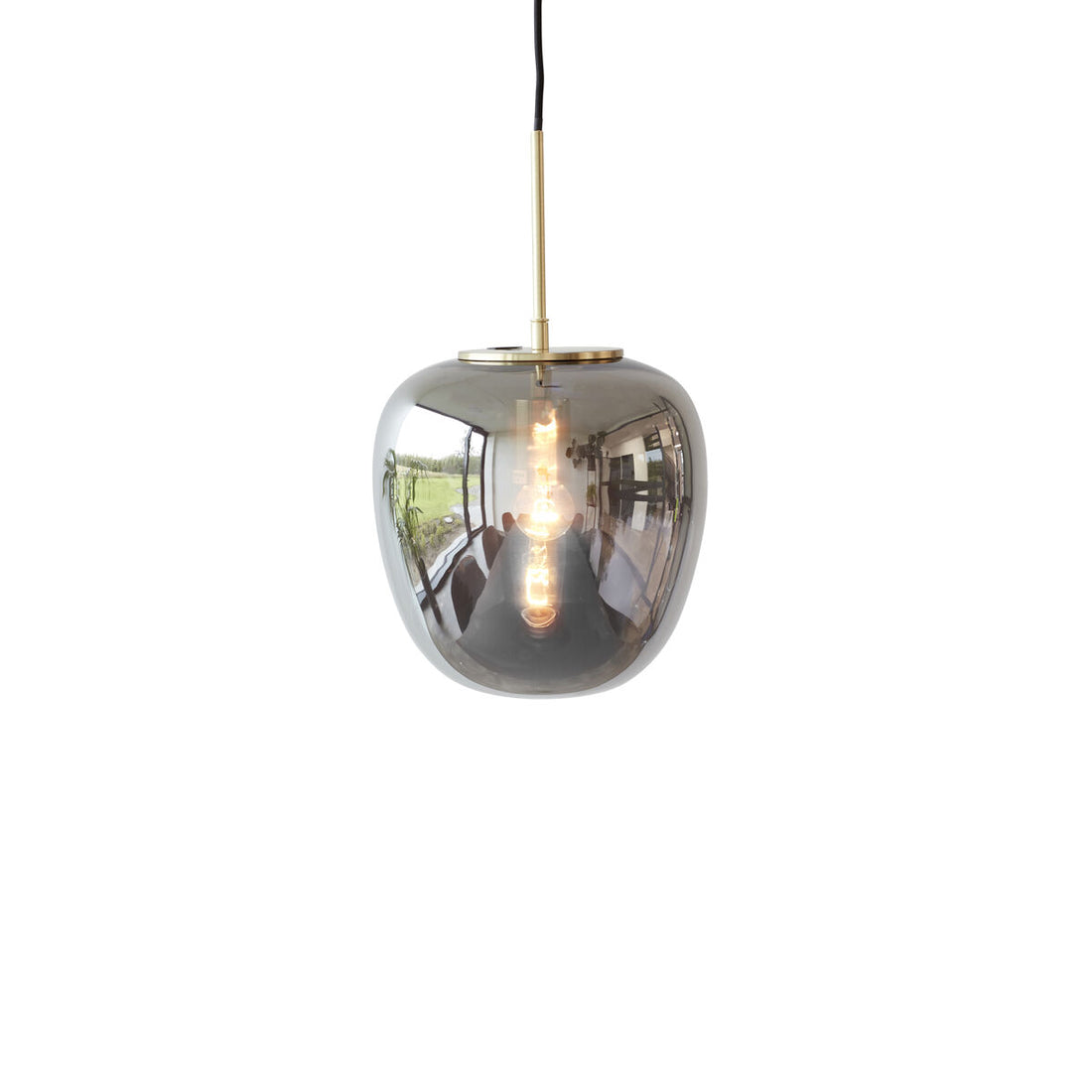 Hübsch - lamp, glass, mirror/brass - Ø30XH36cm, E27