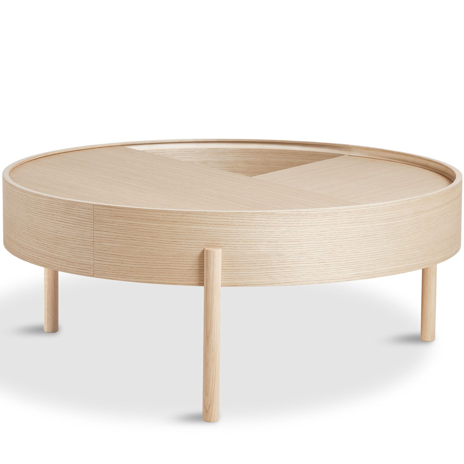 WOUD -  Arc coffee table (89 cm) - White pigmented ash