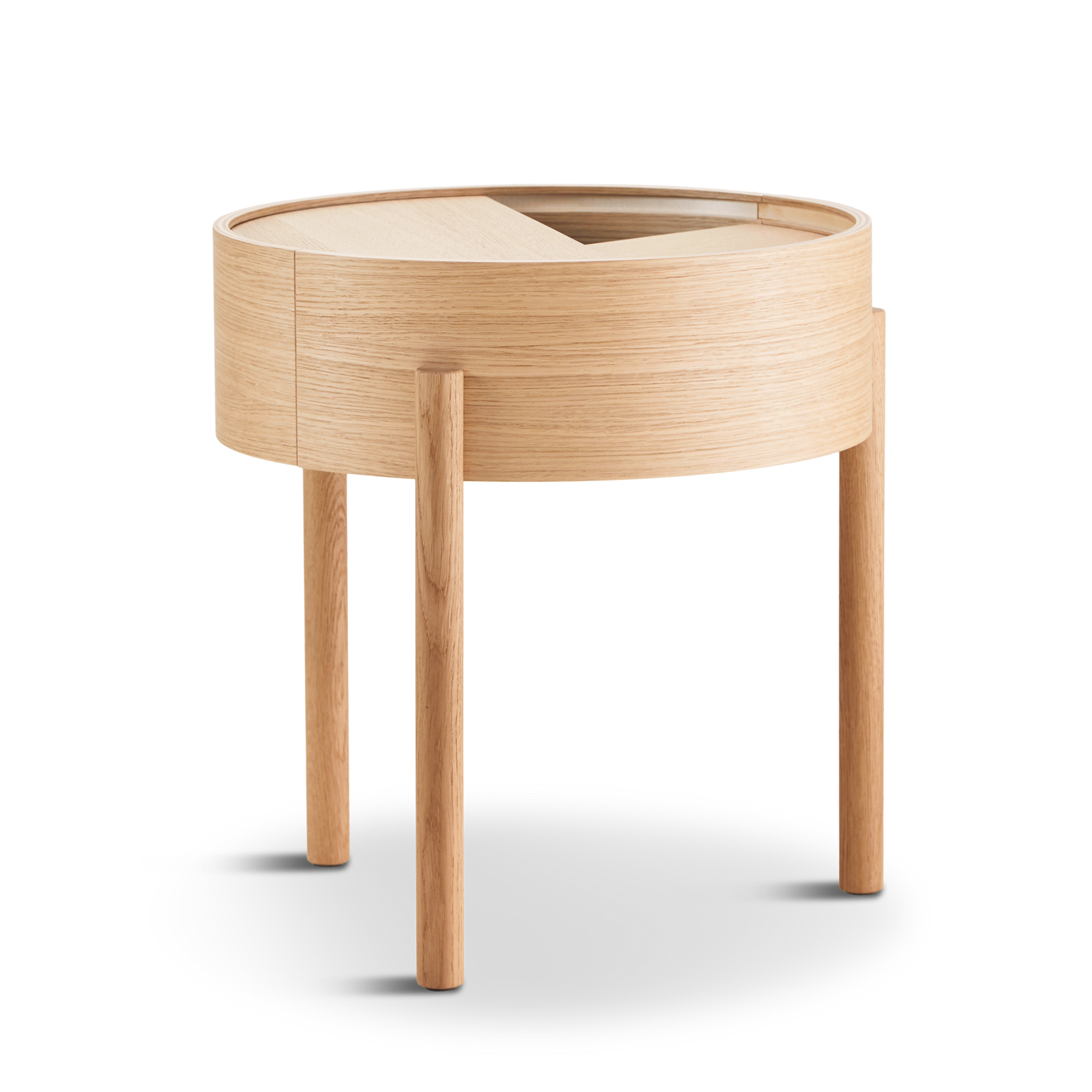 WOUD -  Arc side table (42 cm) - White pigmented lacquered oak