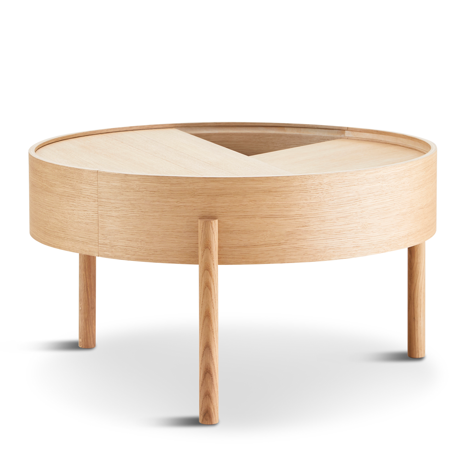 WOUD -  Arc coffee table (66 cm) - White pigmented lacquered oak