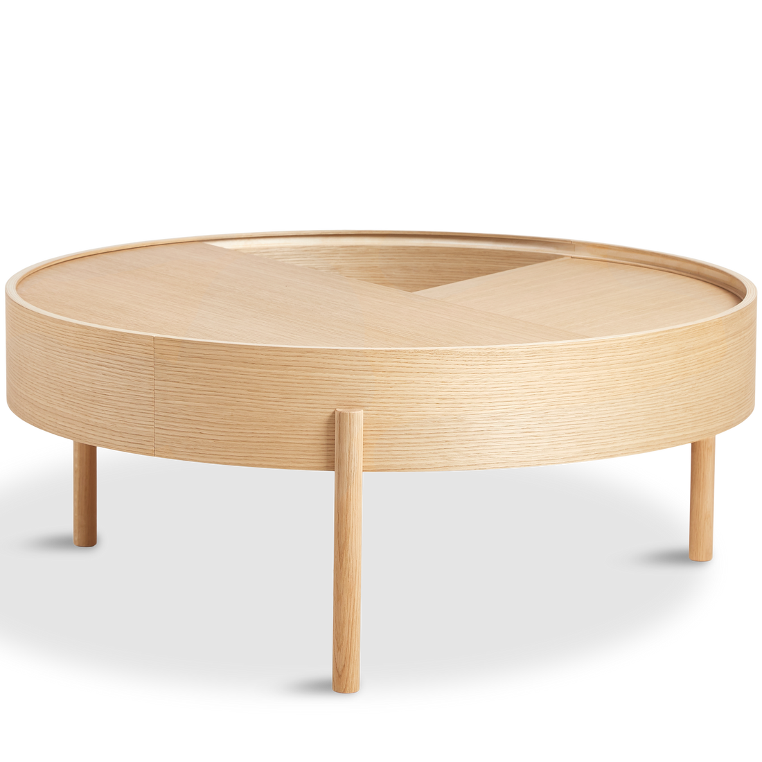 WOUD - Arc coffee table (89 cm) - White pigmented lacquered oak - WOUD - DesignGaragen.dk