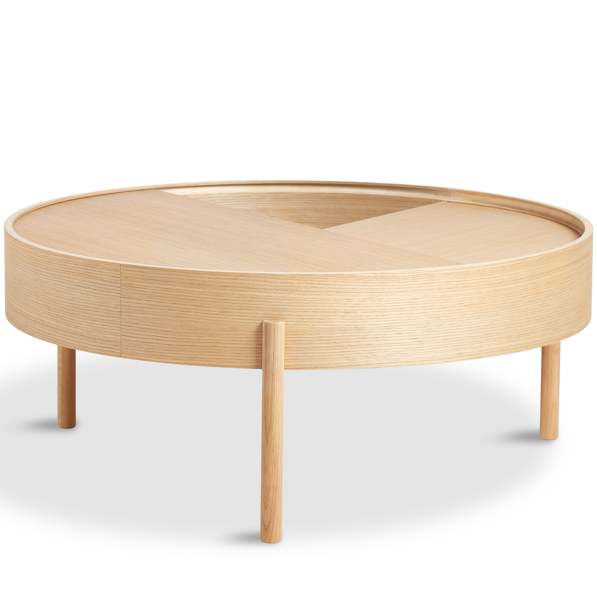 WOUD - Arc coffee table (89 cm) - White pigmented lacquered oak - WOUD - DesignGaragen.dk