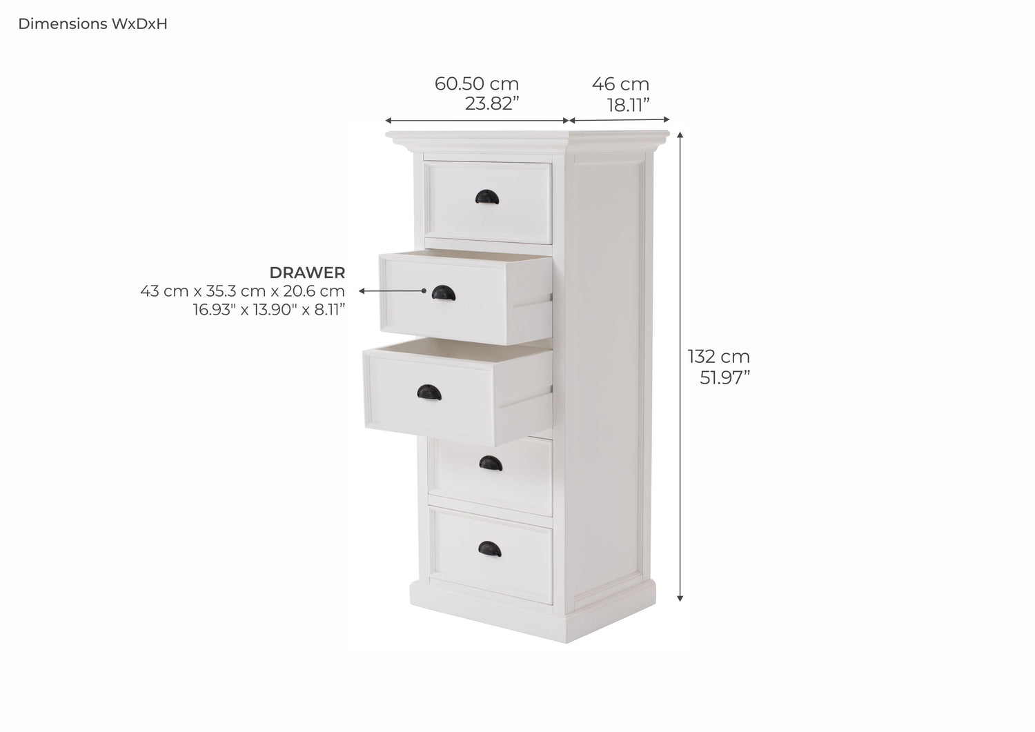 Halifax Grand Smal Kommode med skuffer - NovaSolo - DesignGaragen.dk