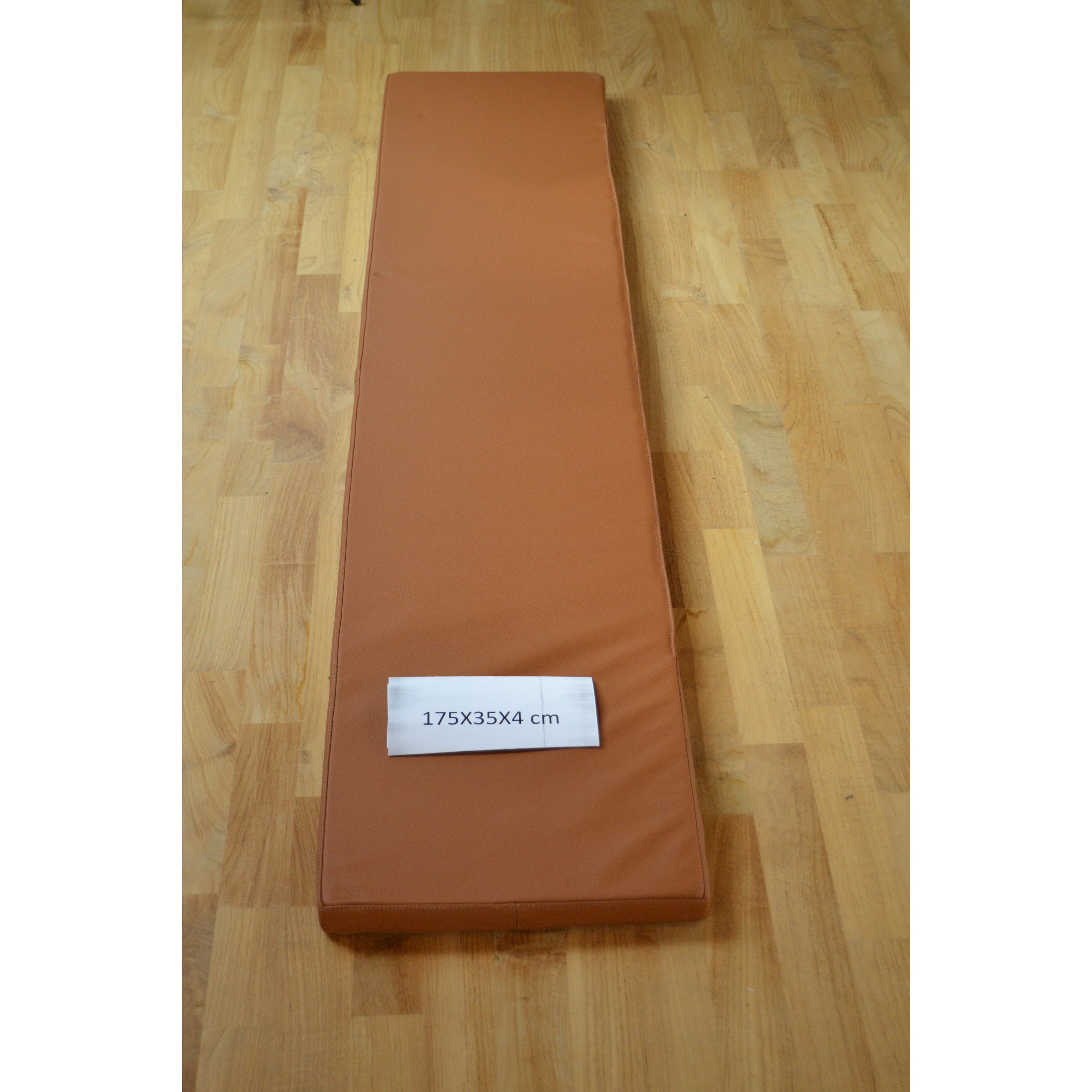 Cognac leather cushion 175x35x4 cm
