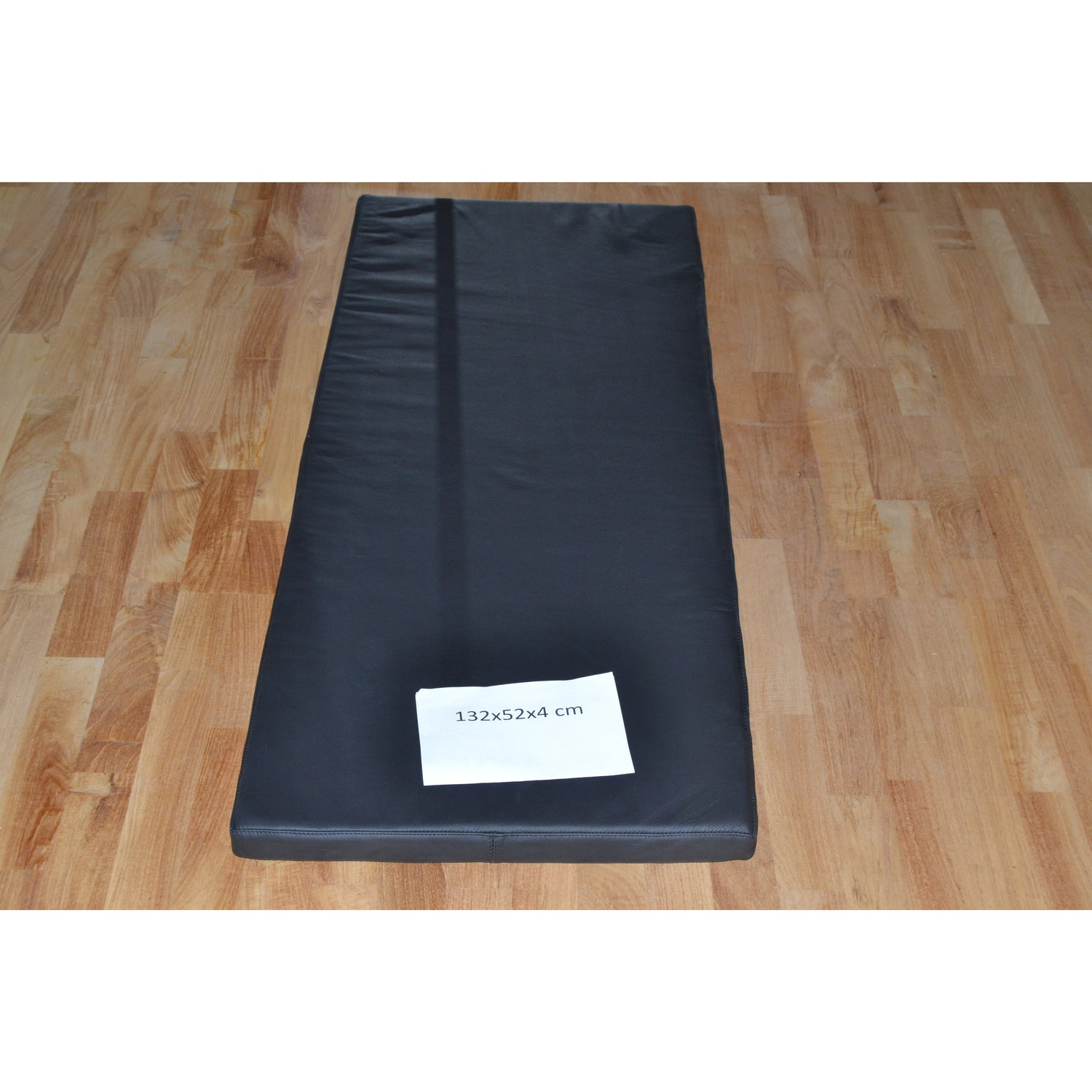 Black leather cushion 132x52x4 cm