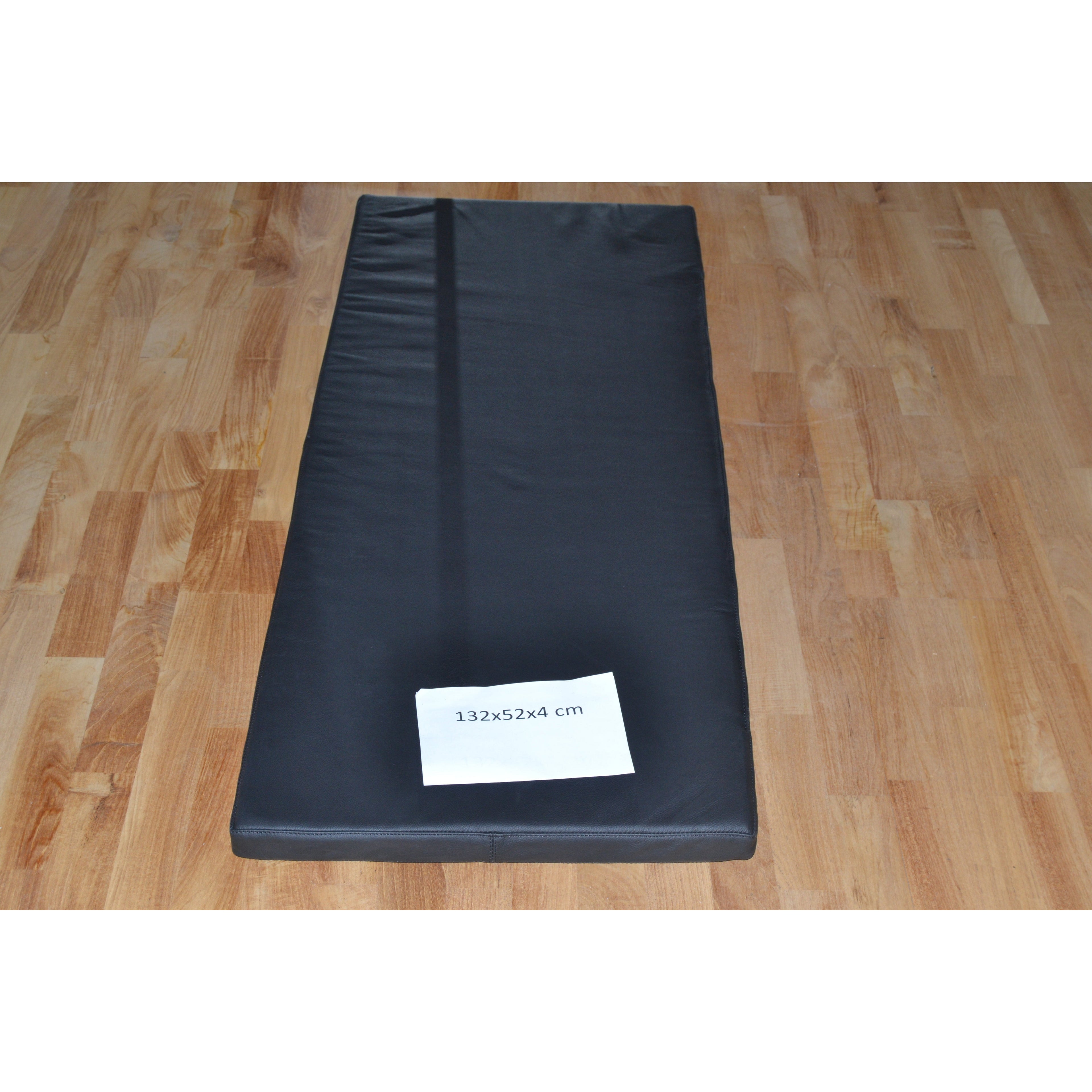 Black leather cushion 132x52x4 cm