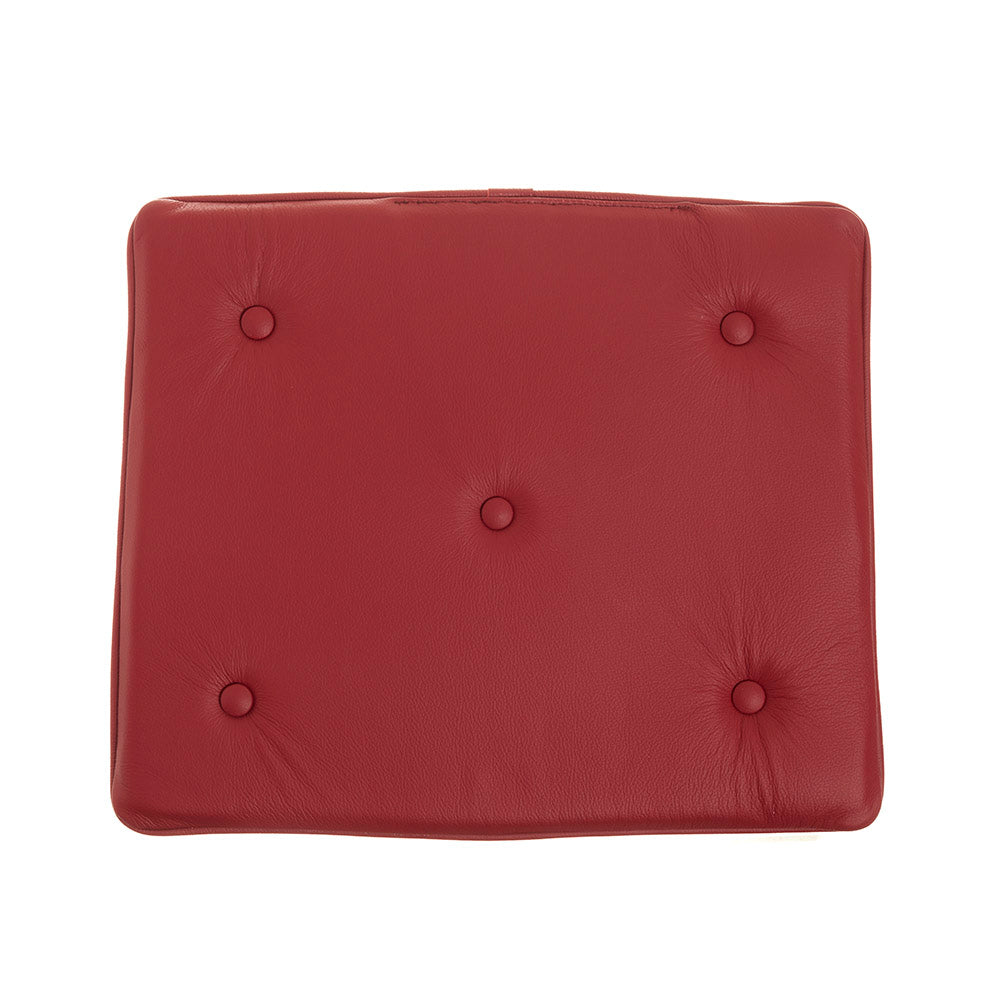 Leather cushion for the PP66 Chinese chair in red leather with buttons