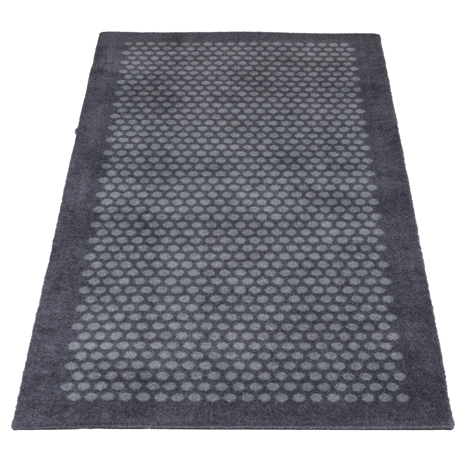 YELLOW MAT 67 x 150 CM - DOTS/GREY