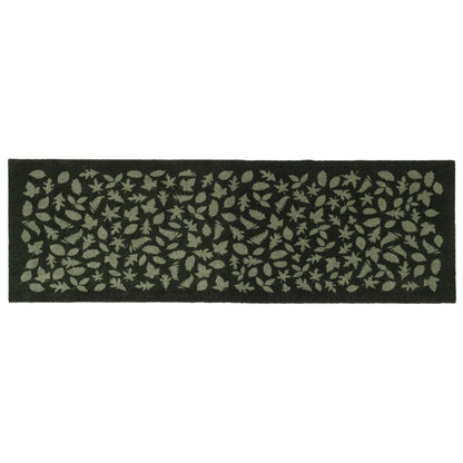 YELLOW MAT 67 x 200 CM - LEAVES/DARK GREEN