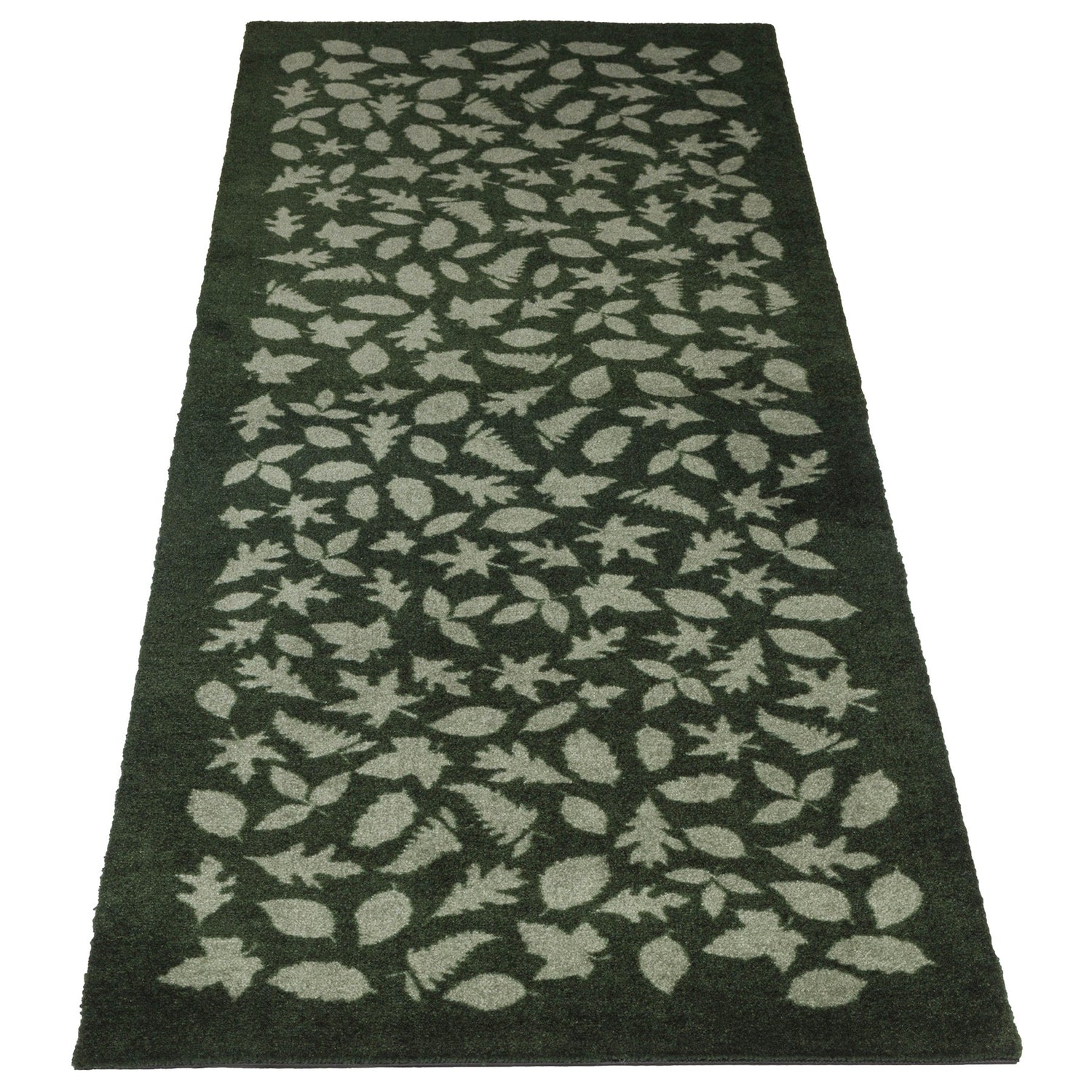 YELLOW MAT 67 x 200 CM - LEAVES/DARK GREEN