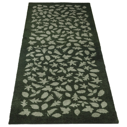 YELLOW MAT 67 x 200 CM - LEAVES/DARK GREEN