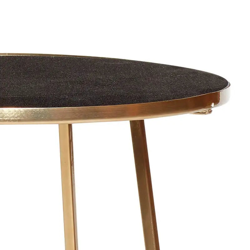 Hübsch - table w/gold frame, metal/marble, black/gold Ø46xh50 cm