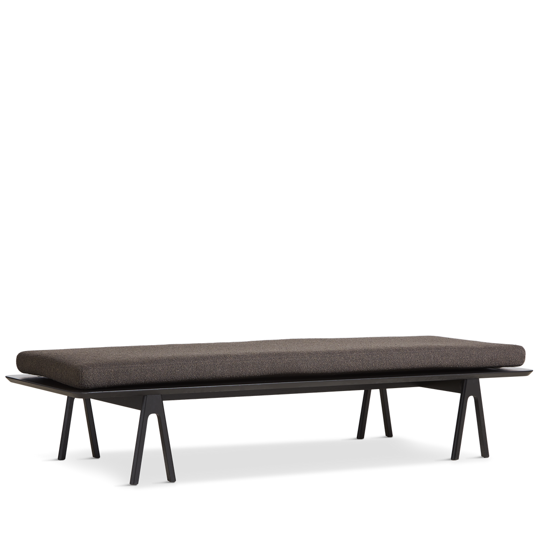 WOUD - Level daybed - Dark brown bouclé/black 190x76,50x41 cm - WOUD - DesignGaragen.dk