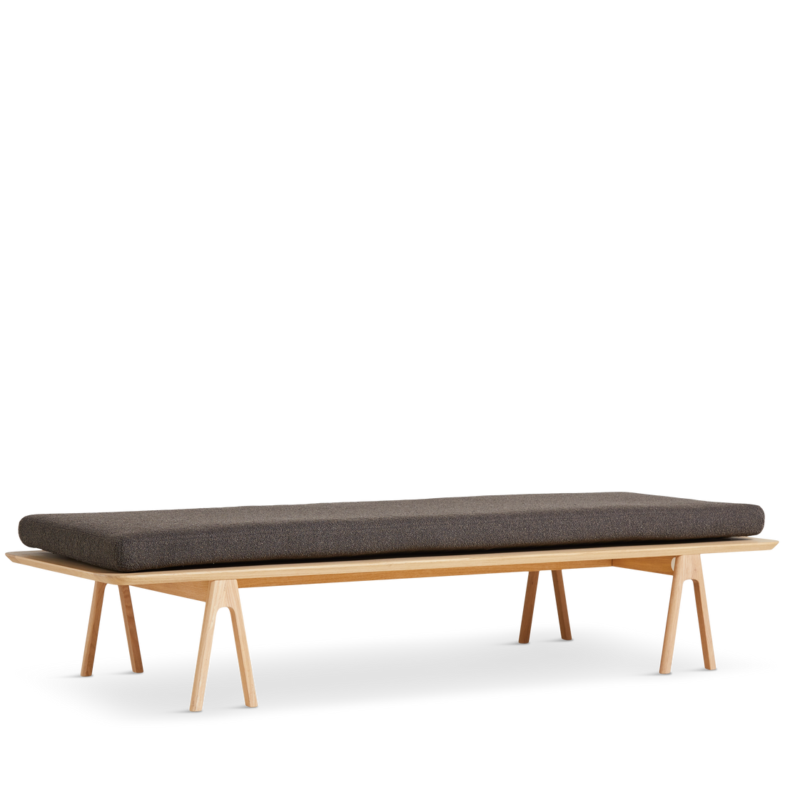 WOUD - Level daybed - Dark brown bouclé/oak 190x76,50x41 cm - WOUD - DesignGaragen.dk