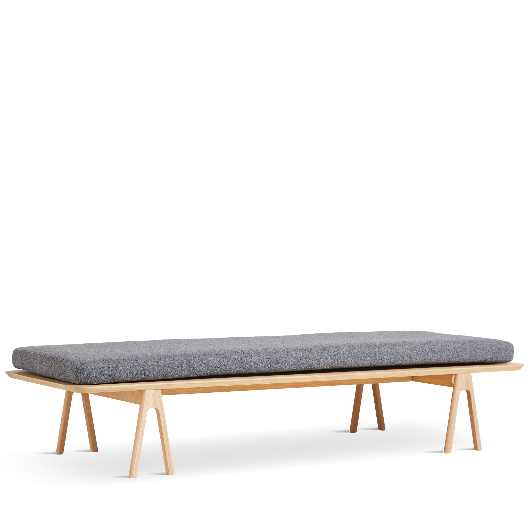 Woud - Level Daybed - Gray Bouclé/Oak 190x76.50x41 cm