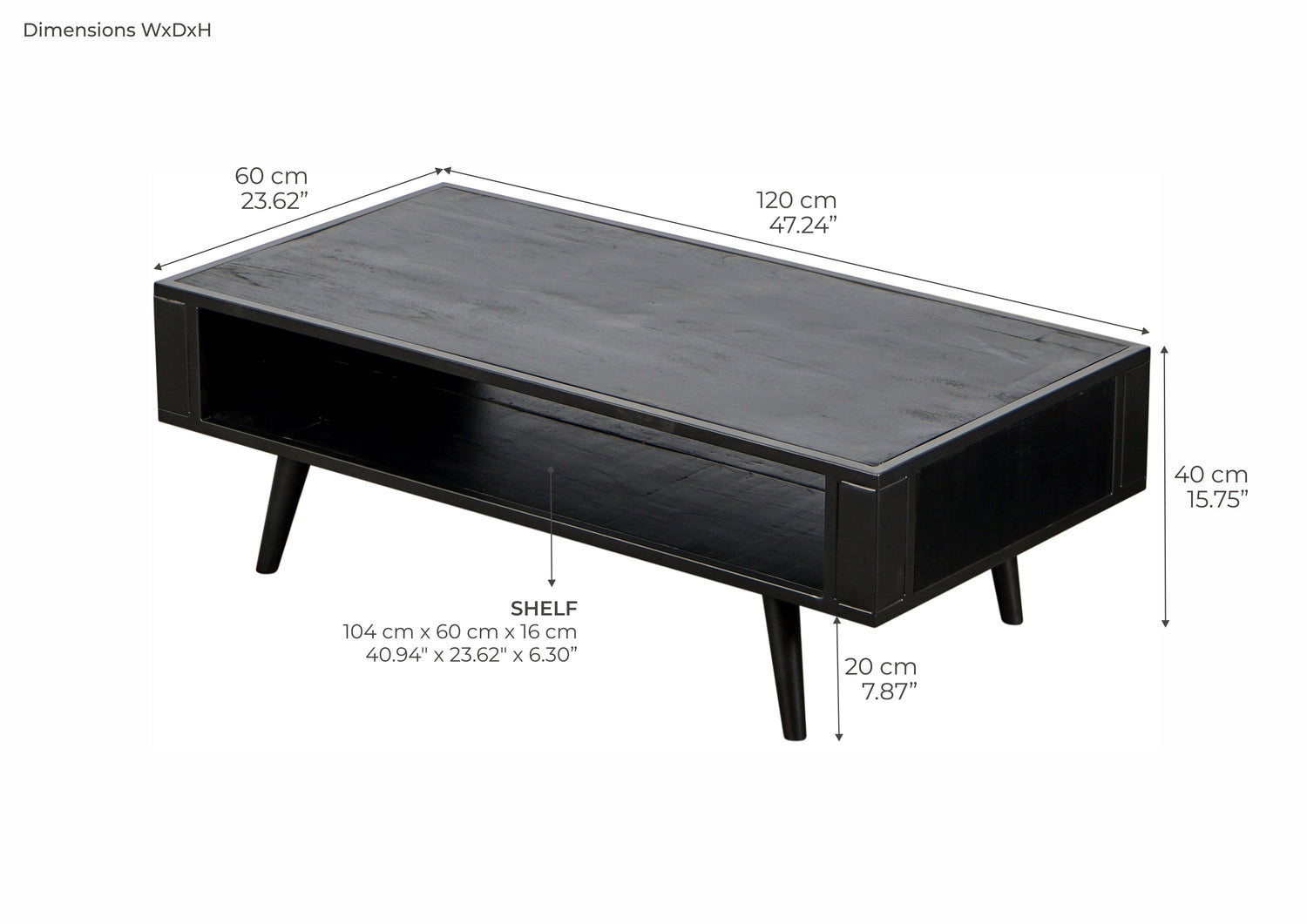 Nordic Mindi Rattan coffee table with open shelf