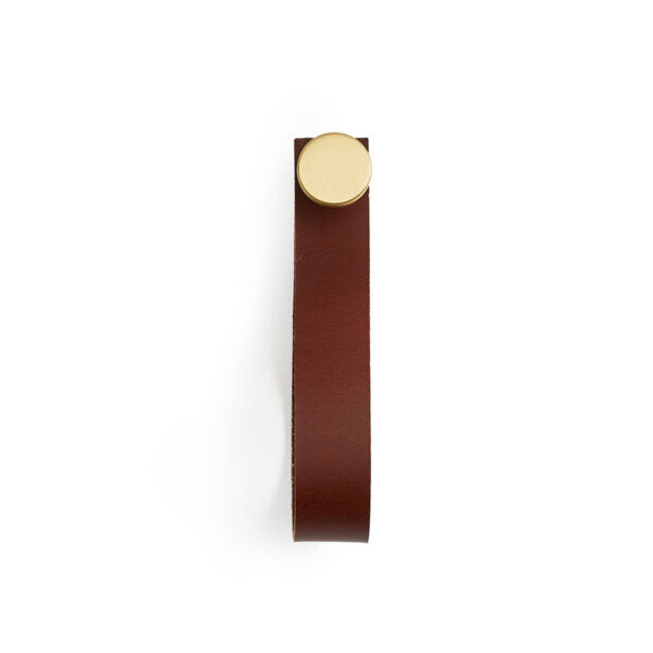 Dot leather hook - nature