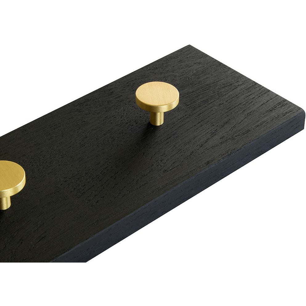 Oak hooks black and brass - 50 cm