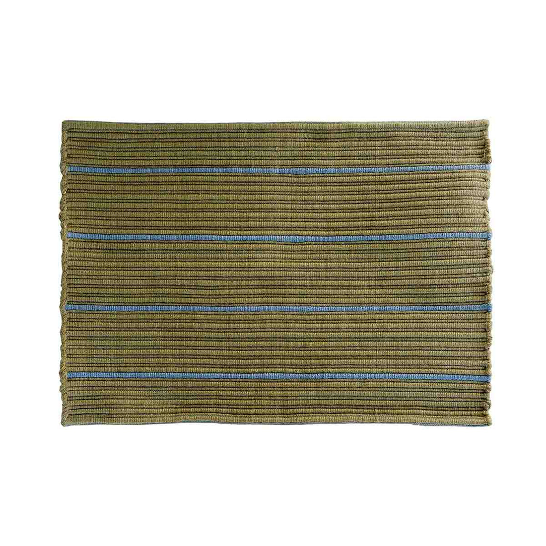 Stripe doormat 50x72 cm - olive/blue - recycled polyester