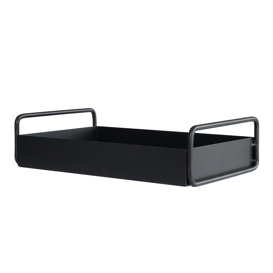 Box tray black iron - 32x20 cm