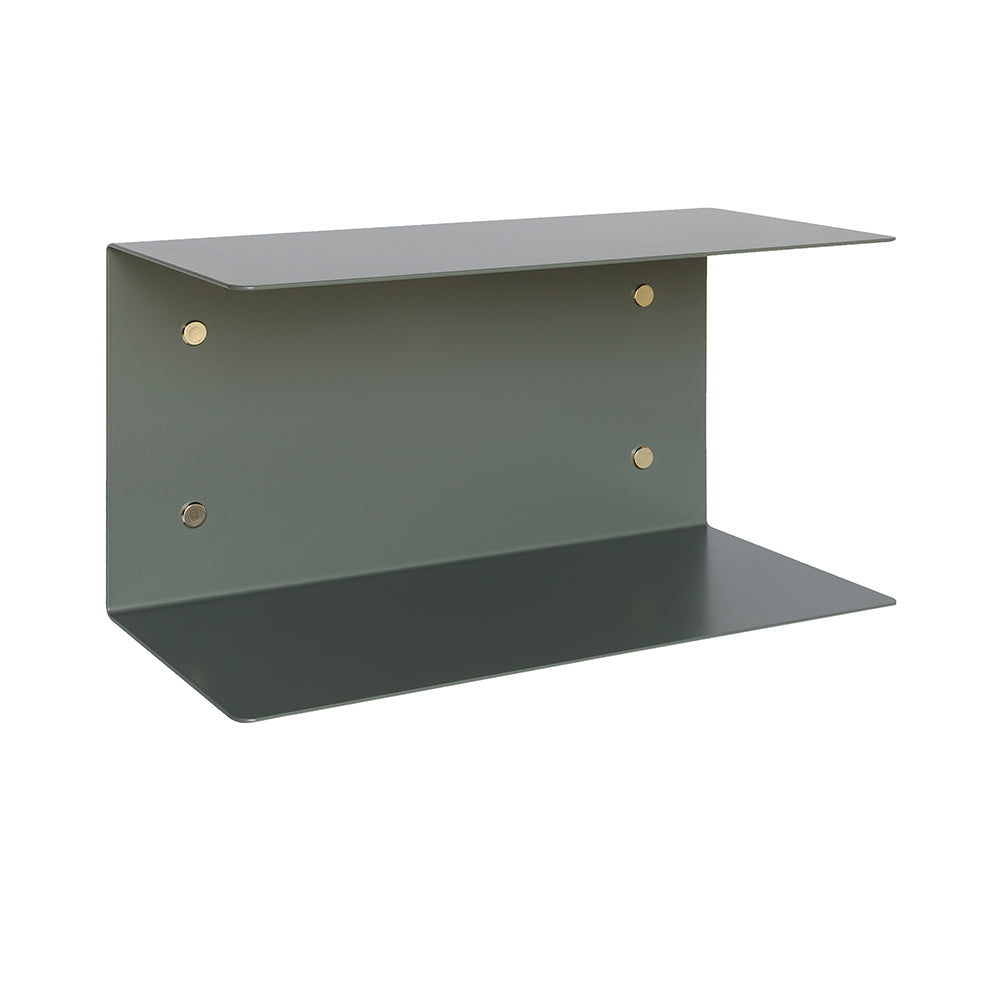 Detail metal shelf in gray -green - 40 cm