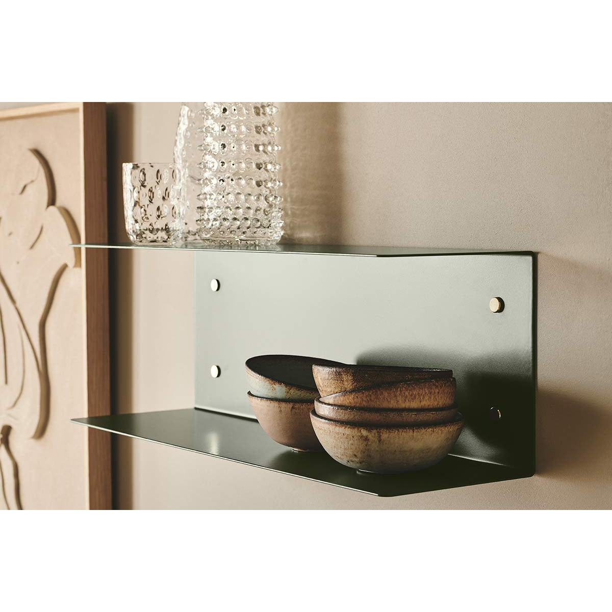 Detail Metal Shelf in Gray Green - 60 cm