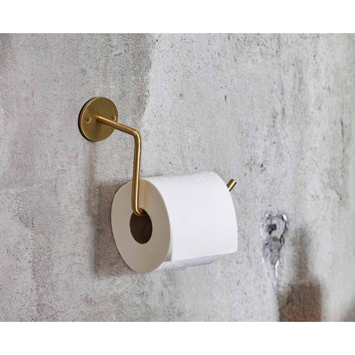 Wall toilet roll holder - brass