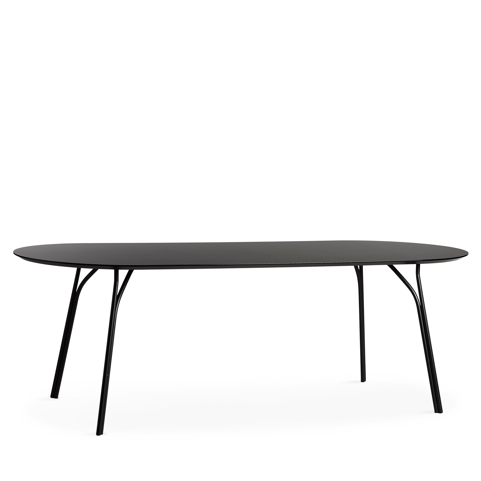 WOUD -  Tree dining table (220 cm) - Charcoal black/black