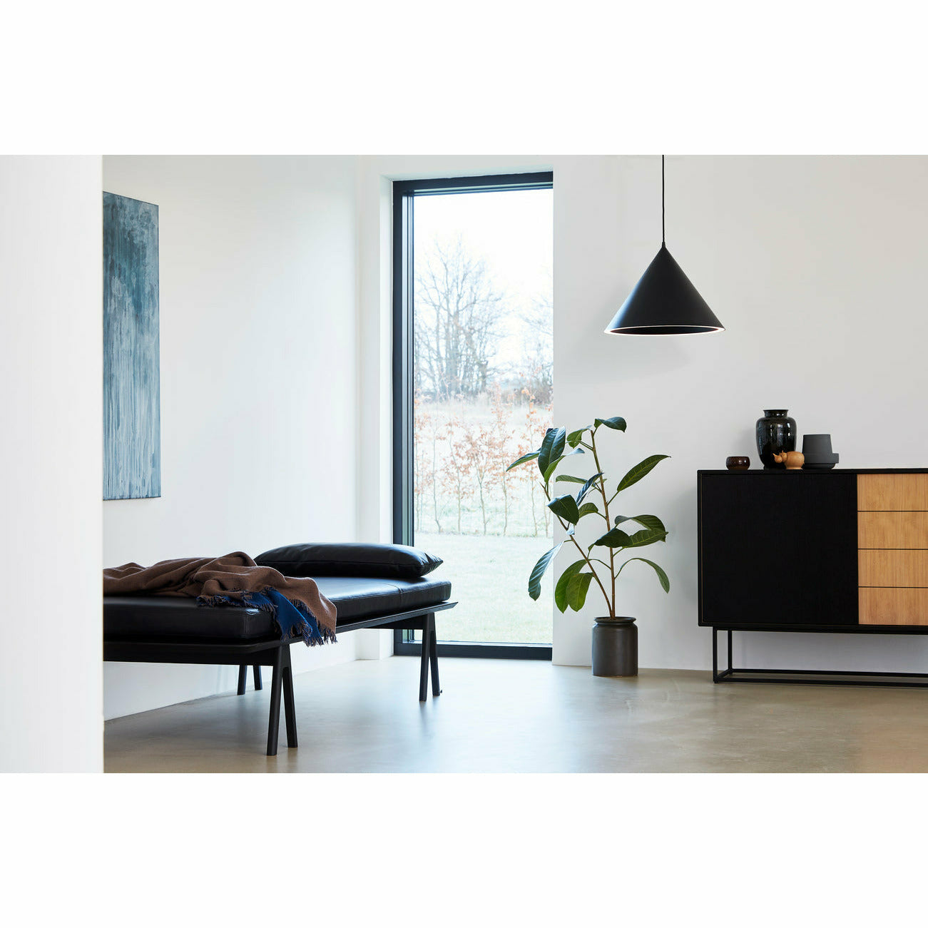 WOUD - Level daybed - Black/black 190x76,50x41 cm - WOUD - DesignGaragen.dk